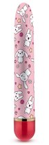 Яркий вибромассажёр с принтом Sweet Bunny - 17,8 см., цвет розовый - Blush Novelties