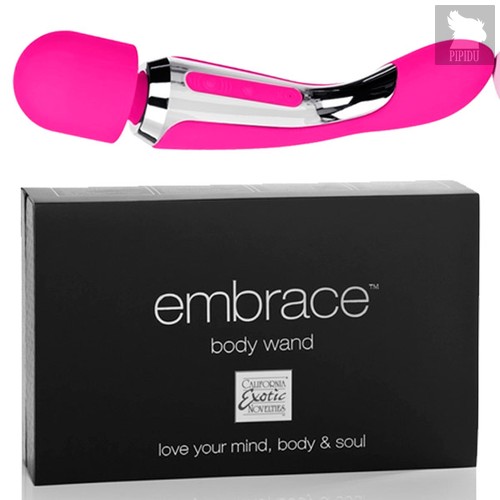 Вибратор двусторонний Embrace - Body Wand Massager, цвет розовый - California Exotic Novelties