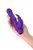 Фиолетовый вибратор с утолщением посередине и клиторальным зайчиком - 18 см, цвет фиолетовый - Toyfa