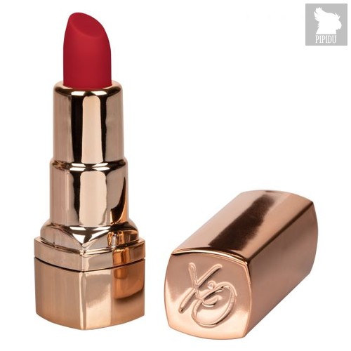 Золотистый вибратор-помада с красным мягким кончиком Hide & Play Rechargeable Lipstick, цвет золотой - California Exotic Novelties
