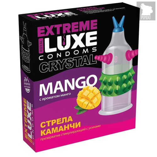 Стимулирующий презерватив "Стрела команчи" с ароматом ванили - 1 шт., цвет прозрачный - LUXLITE