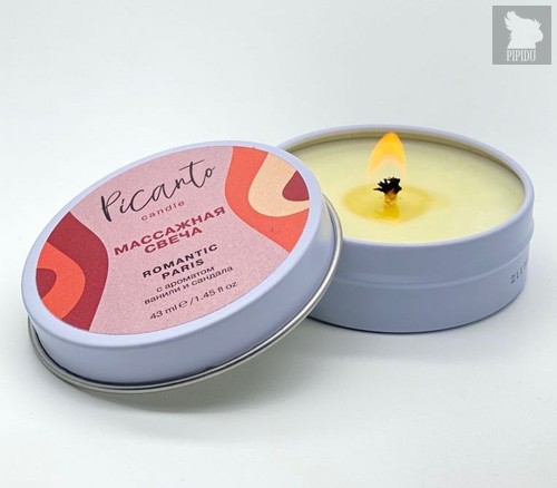 Массажная свеча Picanto Romantic Paris с ароматом ванили и сандала - Picanto
