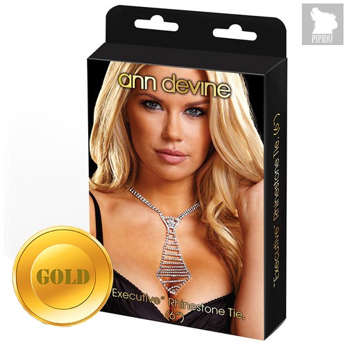 Галстук из золотистых кристаллов EXECUTIVE Rhinestone Tie, цвет золотой - Ann Devine