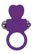 Фиолетовое эрекционное виброкольцо с сердечком, цвет фиолетовый - Bioritm