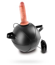 Мини-мяч с фаллической насадкой телесного цвета и вибрацией Vibrating Mini Sex Ball with 6 Dildo - 15,2 см., цвет телесный - Pipedream