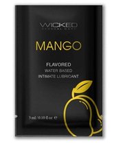 Лубрикант на водной основе с ароматом манго Wicked Aqua Mango - 3 мл. - Wicked