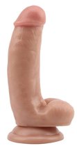 Телесный фаллоимитатор DUAL DENSITY DILDO на присоске - 17 см., цвет телесный - Dream toys