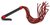 Красно-чёрная плеть-многохвостка с гладкой рукоятью - 77 см, цвет красный - Пикантные штучки