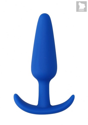 Синяя анальная пробка для ношения Slim Butt Plug - 8,3 см., цвет синий - Shots Media