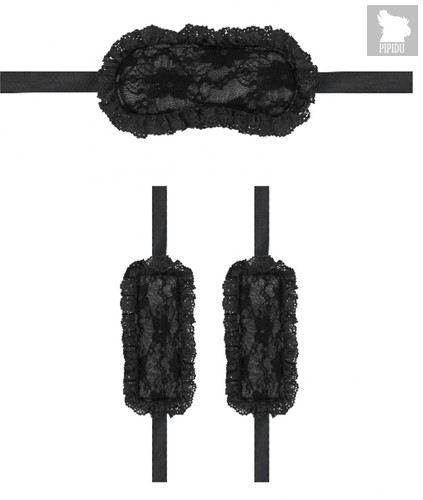 Черный игровой набор Introductory Bondage Kit №7, цвет черный - Shots Media