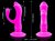 Анальный вибратор с отростком Deft на присоске - 13,5 см, цвет розовый - Baile