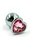Серебристая анальная пробка с розовым кристаллом-сердцем - 6 см, цвет светло-розовый/серебряный - Kanikule