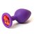Анальная пробка Silicone Board Purple 3.5 с кристаллом, цвет красный - Luxurious Tail