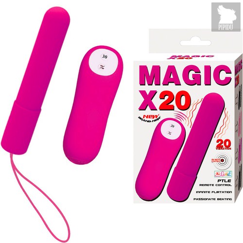 Розовая удлиненная вибропуля Magic x20, цвет фиолетовый - Baile