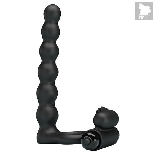 Черная насадка для двойной стимуляции Hercules Penis Sheath III - 15,3 см., цвет черный - Baile