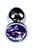 Серебристая конусовидная анальная пробка с фиолетовым кристаллом - 7 см., цвет фиолетовый - Toyfa
