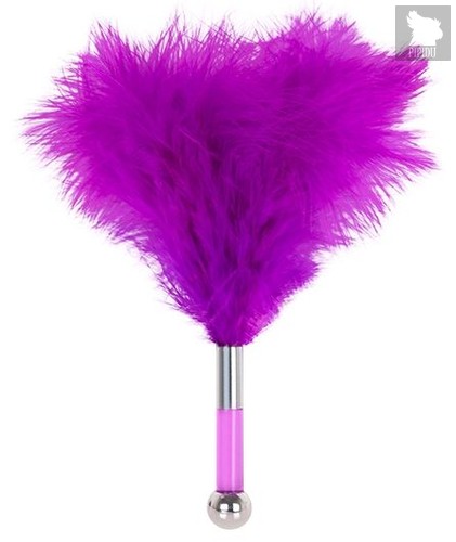 Фиолетовая метелка-пуховка с круглым наконечником FEATHER TICKLER - 24 см., цвет фиолетовый - Blush Novelties