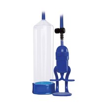 Прозрачно-синяя вакуумная помпа Renegade Bolero Pump, цвет синий - NS Novelties