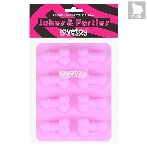 Розовая формочка для льда и шоколада Pecker Chocolate/Ice Tray, цвет розовый - LoveToy