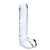 Прозрачный фаллоимитатор 8" Realistic Ribbed Glass Dildo - 20,3 см., цвет прозрачный - Gläs