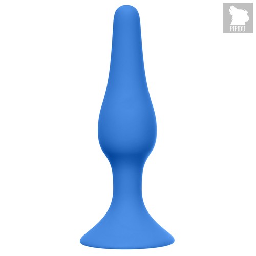 Синяя анальная пробка Slim Anal Plug Medium - 11,5 см - Lola Toys