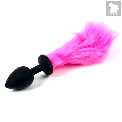 Анальная пробка Silicone 2.8 с хвостом, цвет розовый - Luxurious Tail
