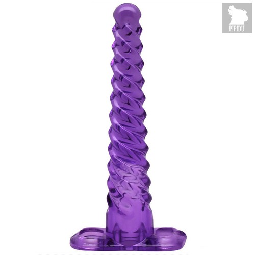 Фиолетовый анальный конус со спиралевидным рельефом - 16 см, цвет фиолетовый - Eroticon