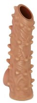 Телесная насадка с шипами и открытой головкой Nude Sleeve L - 14 см., цвет телесный - Kokos