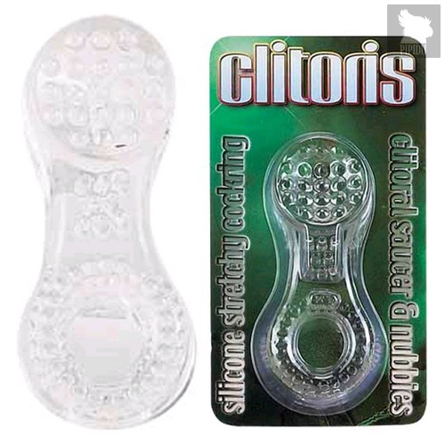 Прозрачное эрекционное кольцо со стимулятором клитора Clitoris, цвет прозрачный - Seven Creations