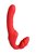 Красный безремневой страпон с вибрацией, цвет красный - Toyfa