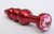Анальная ёлочка с розовым кристаллом - 11,2 см, цвет красный - 4sexdreaM