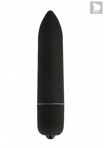 Чёрная удлинённая вибропуля Power Bullet Black - 8,3 см - Shots Media