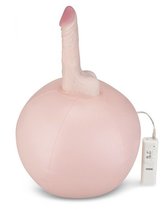 Надувной секс-мяч с реалистичным вибратором, цвет телесный - Lux Fetish