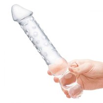 Прозрачный двухсторонний стимулятор 12" Double Ended Dildo - 28 см., цвет прозрачный - Gläs