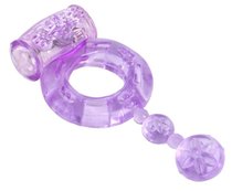 Фиолетовое эрекционное кольцо с вибратором, цвет фиолетовый - Toyfa