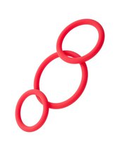 Набор из 3 красных эрекционных колец различного диаметра, цвет красный - Toyfa