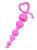 Розовая силиконовая анальная цепочка Sweety - 18,5 см, цвет розовый - Toyfa