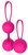 Набор из 2 розовых вагинальных шариков с петельками, цвет розовый - Bioritm