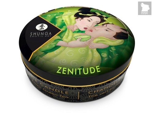 Массажная свеча Exotic Green Tea с ароматом зелёного чая - 30 мл - Shunga Erotic Art