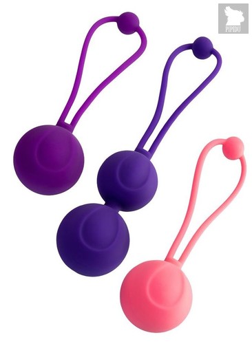Набор из 3 вагинальных шариков BLOOM разного цвета, цвет разноцветный - Toyfa