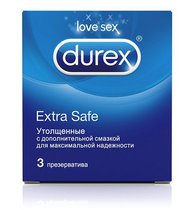 Утолщённые презервативы Durex Extra Safe - 3 шт. - Durex