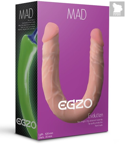 Двусторонний фаллоимитатор из киберкожи Mad Pepper - 42 см, цвет телесный - Egzo