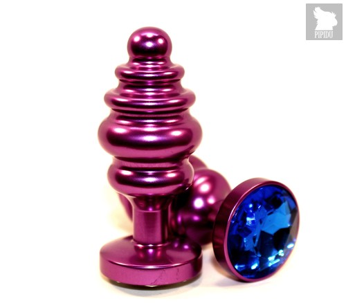 Пробка металл 7,3х2,9см фигурная фиолетовая синий страз 47429-3MM, цвет фиолетовый - 4sexdreaM
