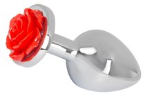 You2Toys Серебряная втулка с красной розочкой l=7 см, d=3,4 см