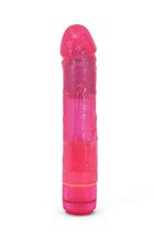 Розовый мультискоростной вибратор AMBER - 17 см, цвет розовый - Seven Creations