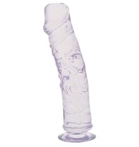 Прозрачный гелевый фаллоимитатор на присоске JELLY JOY SHINNY KNIGHT - 17,8 см.