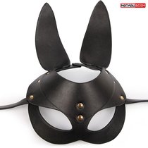 Черная маска с удлиненными ушками и заклепками, цвет черный - Bioritm