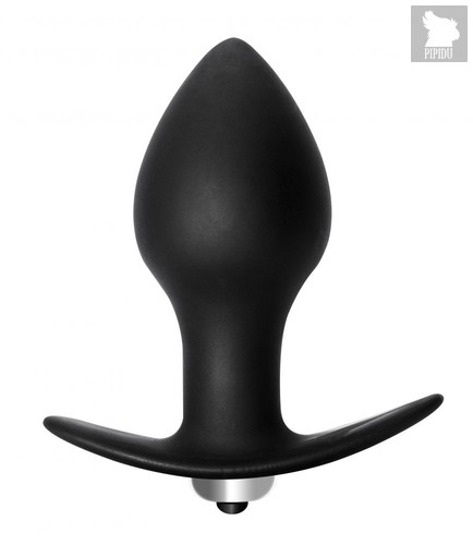 Чёрная анальная вибропробка Bulb Anal Plug - 10 см., цвет черный - Lola Toys