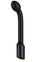 Черный вибростимулятор простаты Rechargeable Prostate Probe - 21,7 см., цвет черный - Adam & eve