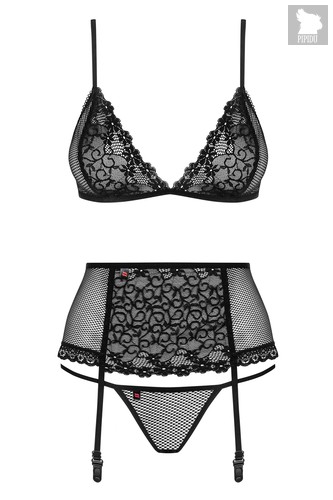 Эротический комплект Sexy set, цвет черный, L-XL - Obsessive